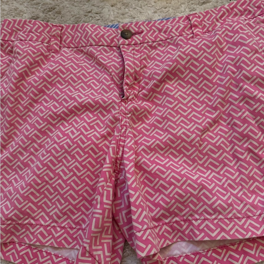 Merona Pink and White Bermuda Shorts with Chevron Pattern